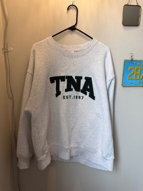 Aritzia TNA Sweatfleece Cozy Fleece Crewneck in Boyfriend Fit
